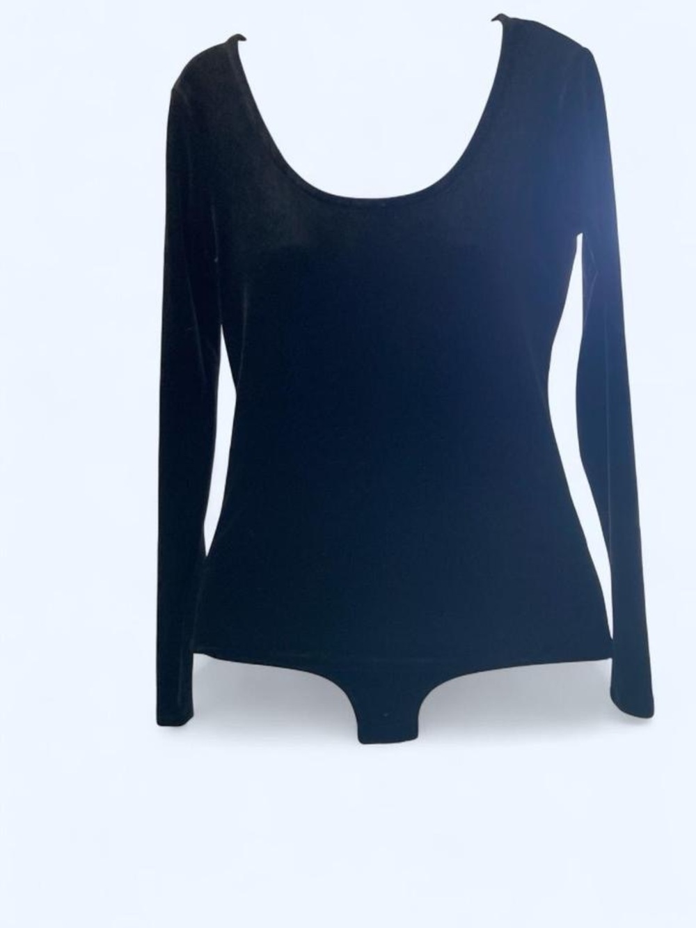 J.Crew Mercantile black velvet long sleeve bodysuit in XS
